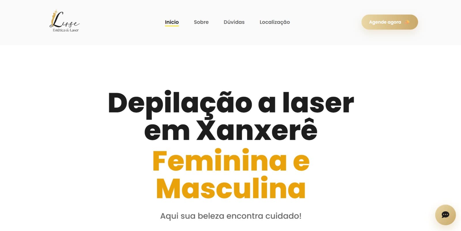 Landing page LISSE LASER